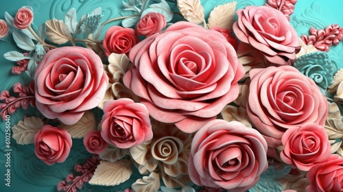 Breathtaking display featuring a lush bouquet of blooming roses