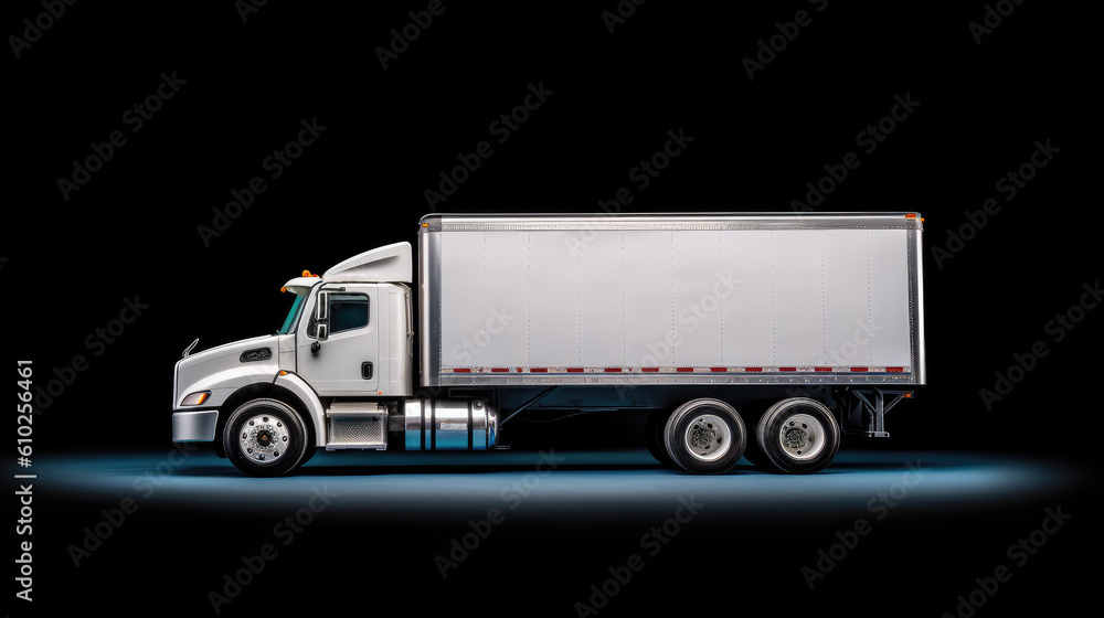 Generative ai illustration a large american truck with blank side Generative ai illustration a large american truck with blank side
