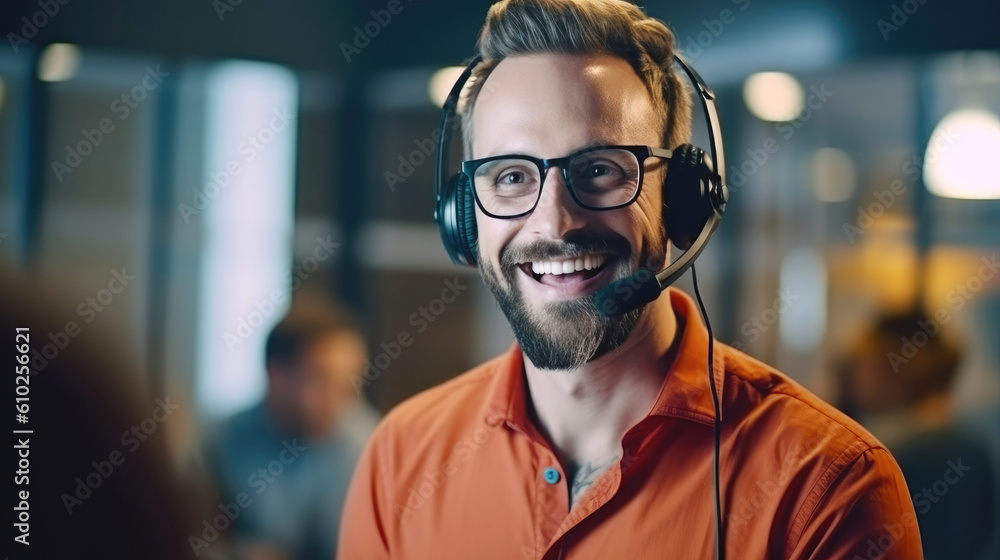 Contact us, mockup or happy consultant in a call center helping, talking or networking online in office. Generative AI Contact us, mockup or happy consultant in a call center helping, talking or networking online in office. Generative AI