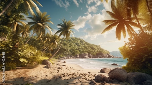 Tropical paradise captured in a beach view