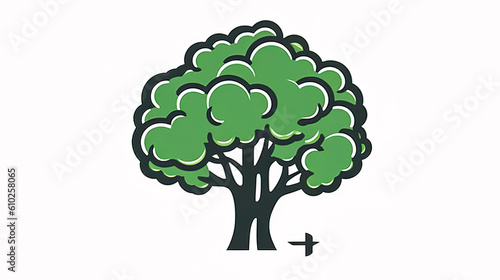 A tree icon with green leaves  generative AI.