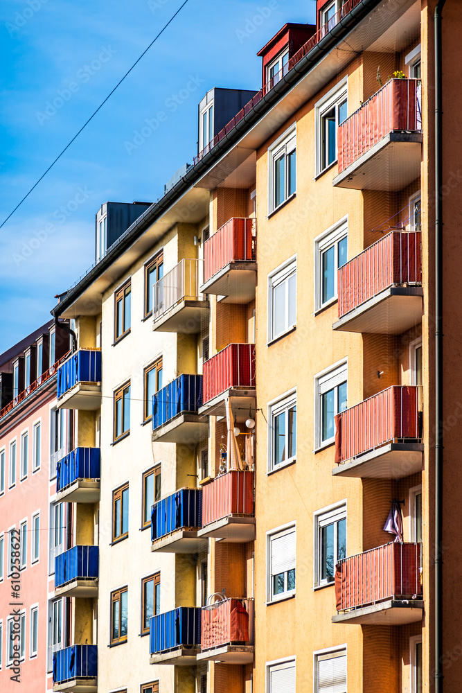 Fototapeta premium balcony at an old plattenbau - austria