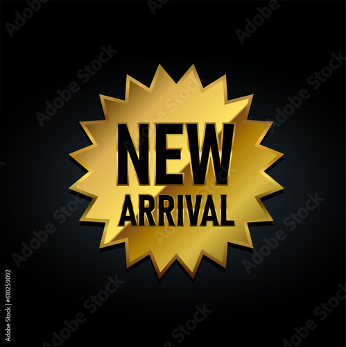 Gold badge of New arrival vector illustration