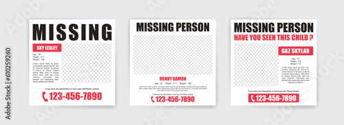 Social Media Post Template for Missing Person Search