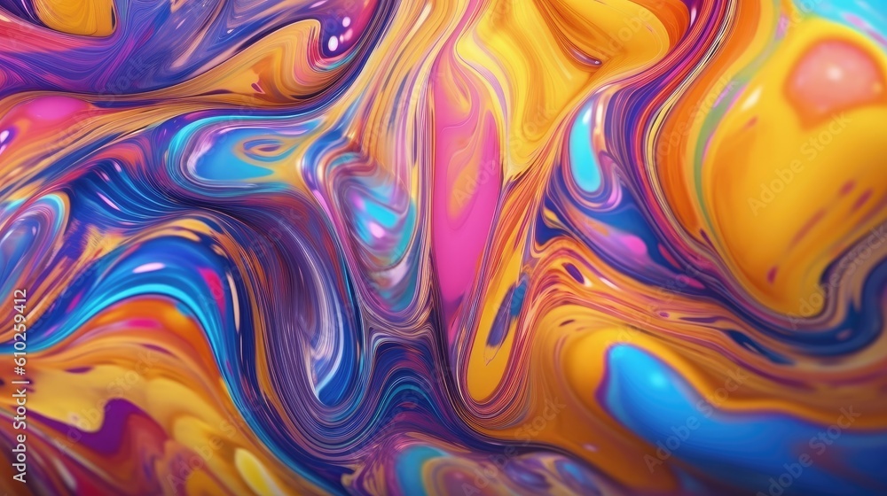 Fototapeta premium Liquid colorful paint glossy background 