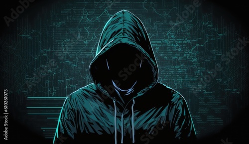 Hacker with hoodie and mask