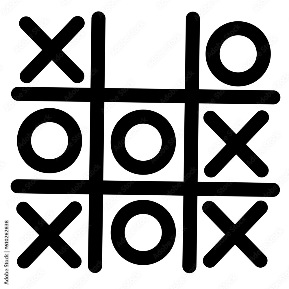 XOX game Icon. Tic tac toe illustration symbol. Sign crosees and circles vector.