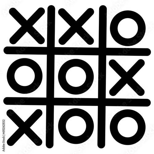 XOX game Icon. Tic tac toe illustration symbol. Sign crosees and circles vector.