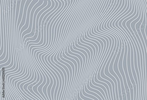 Abstract background with wavy lines. Gray and white vector pattern.