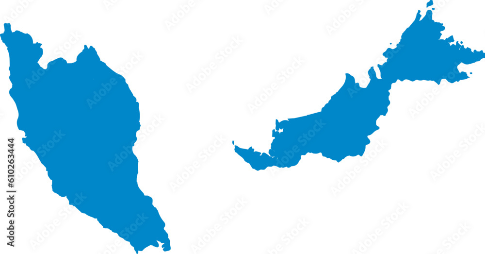 state pet of Malaysia maps in blue color vector