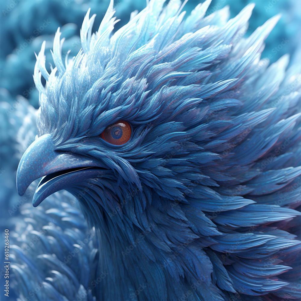 Obraz premium Ice phoenix, ice bird, fairy tale bird.