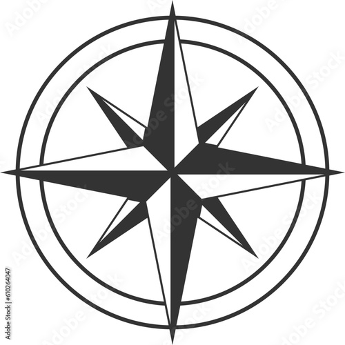 Compass icon vector. Wind rose star navigation.