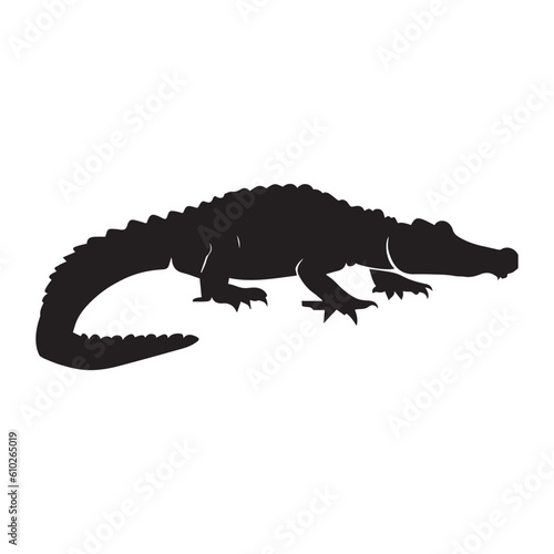 Crocodile Vector Silhouette Illustration  Crocodile Animal Vector