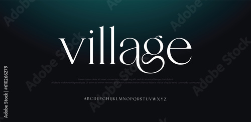 Lettering Minimalist Fashion. Elegant alphabet letters serif font and number. Typography fonts regular uppercase, lowercase.