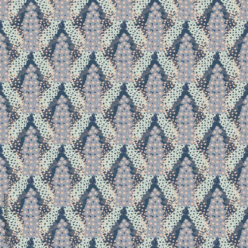 Blue delphinium wildflower garden vector pattern