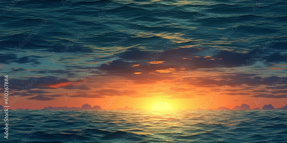 3D Cartoon Animated The Indian Ocean in an Inch AI Generate Seamless Background