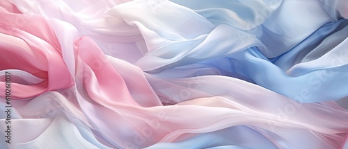 Soft, blurred lines in delicate shades of rose quartz and serenity blue, creating a soothing and harmonious composition. Wallpaper texture, backgrounds graphics, feminine illustration. Generative AI.  photo
