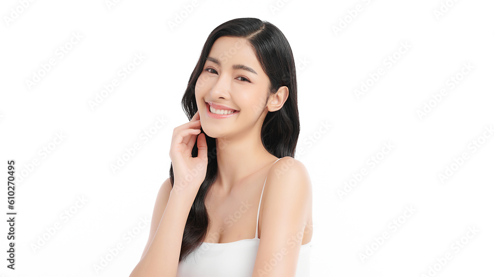 Beautiful young asian woman with clean fresh skin on white background, Face care, Facial treatment, Cosmetology, beauty and spa, Asian women portrait. Beautiful young asian woman with clean fresh skin on white background, Face care, Facial treatment, Cosmetology, beauty and spa, Asian women portrait.