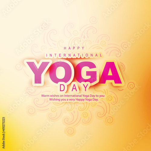 International Yoga Day Vector hand lettring text.