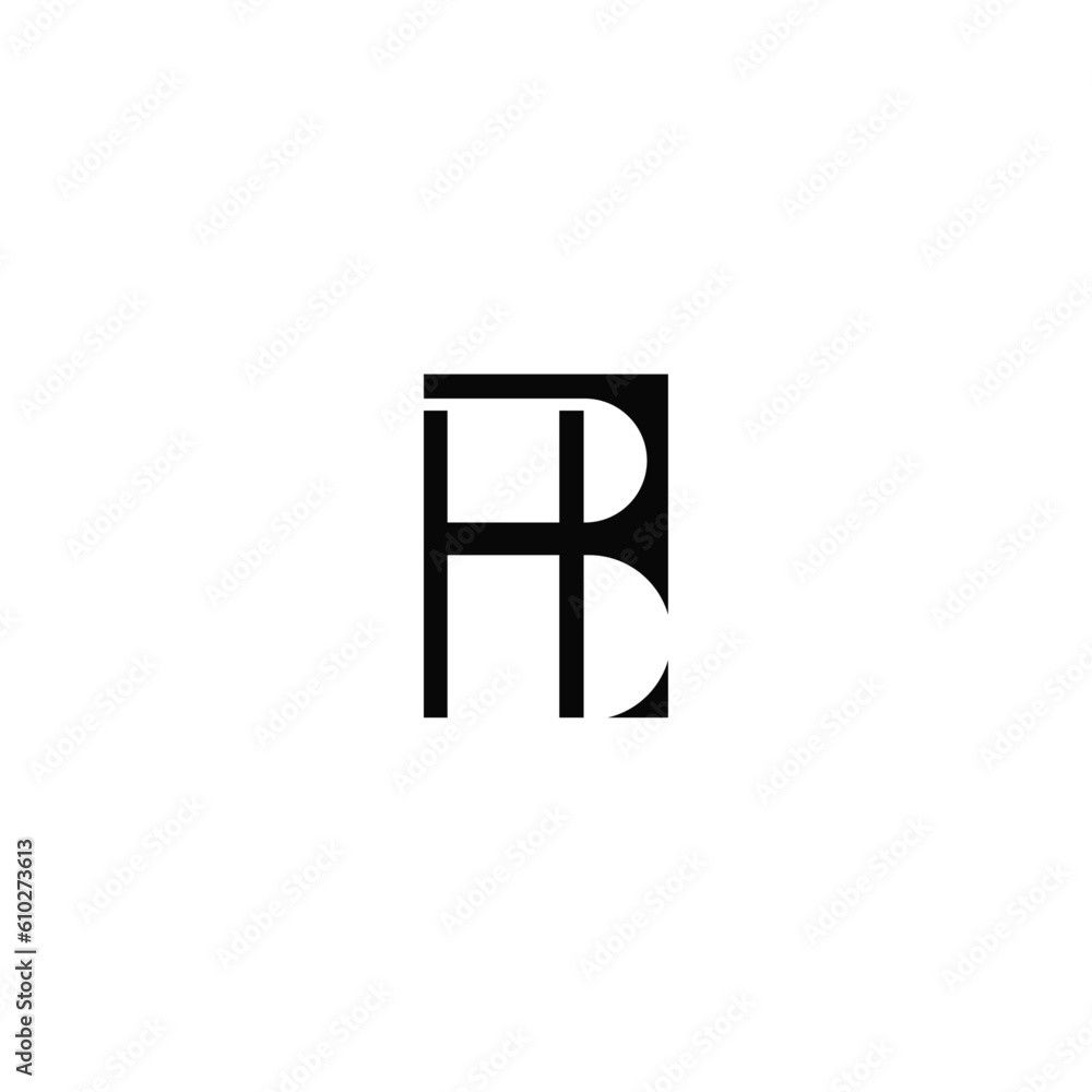 HB letters monogram logo design.
