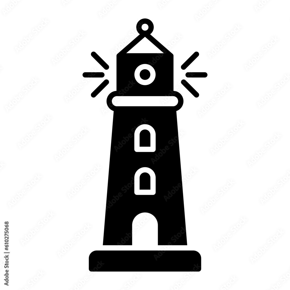 Light House Glyph Icon Light House Glyph Icon