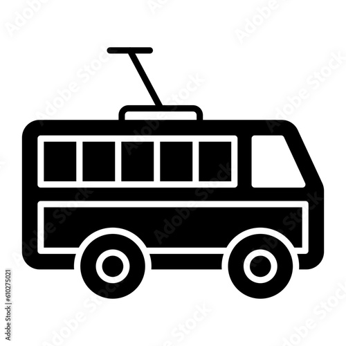 Electronic Bus Glyph Icon