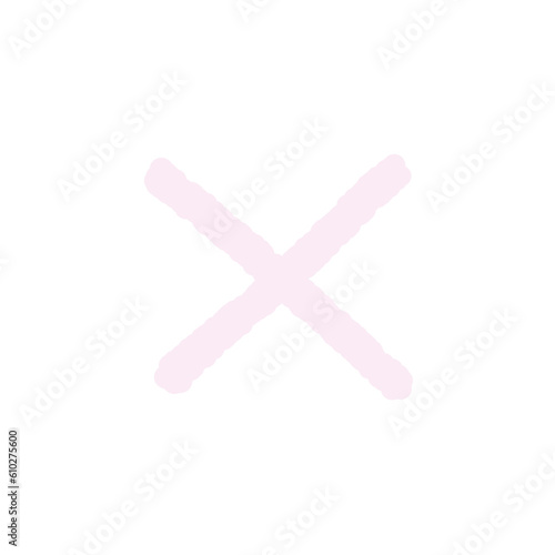 pink cross mark