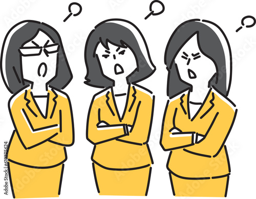 文句を言う三人の女子社員