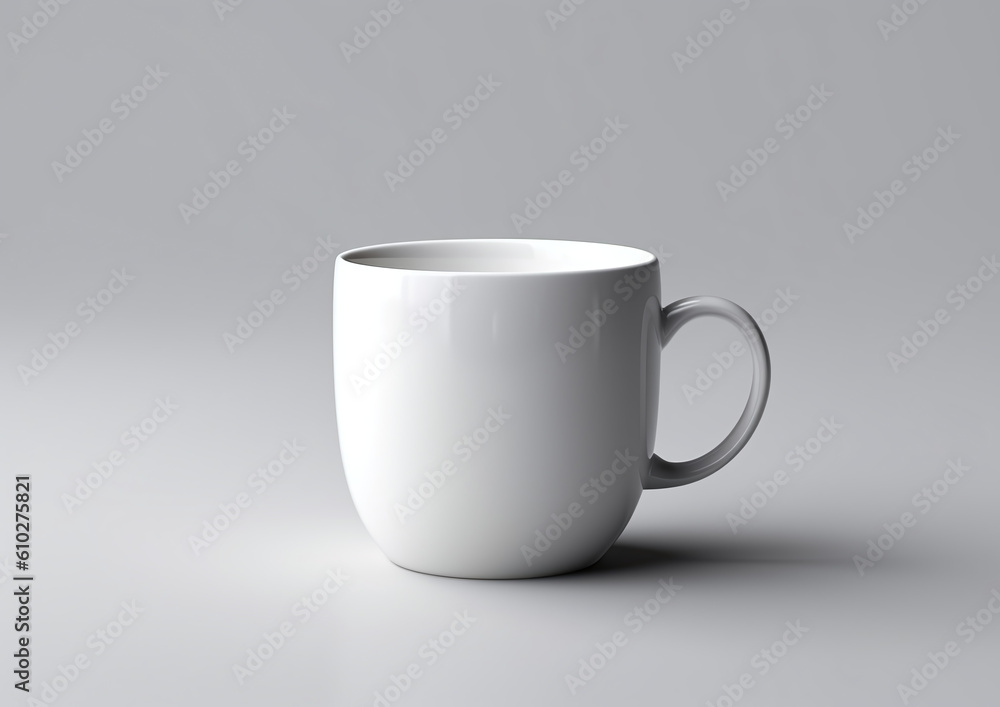 Clipping path. Close up of white mug mockup isolated on white background view. Blank Mug. Blank product. Coffee cup mockup. Mug ceramic blank. generative ai Clipping path. Close up of white mug mockup isolated on white background view. Blank Mug. Blank product. Coffee cup mockup. Mug ceramic blank. generative ai