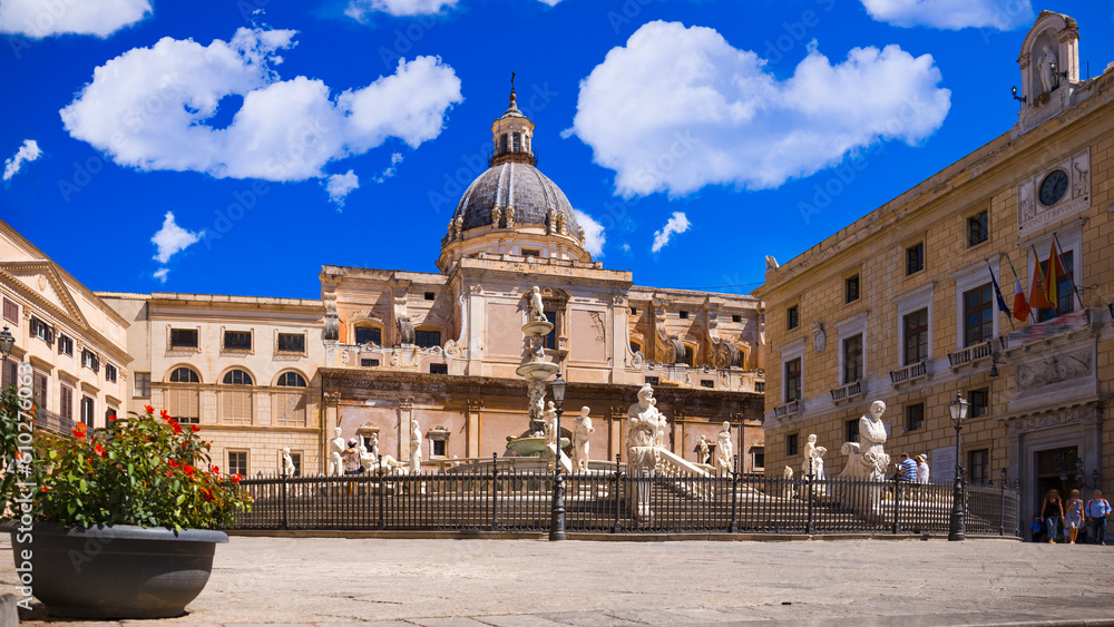 The Praetorian Fountain in Palermo - Sicily, Italy