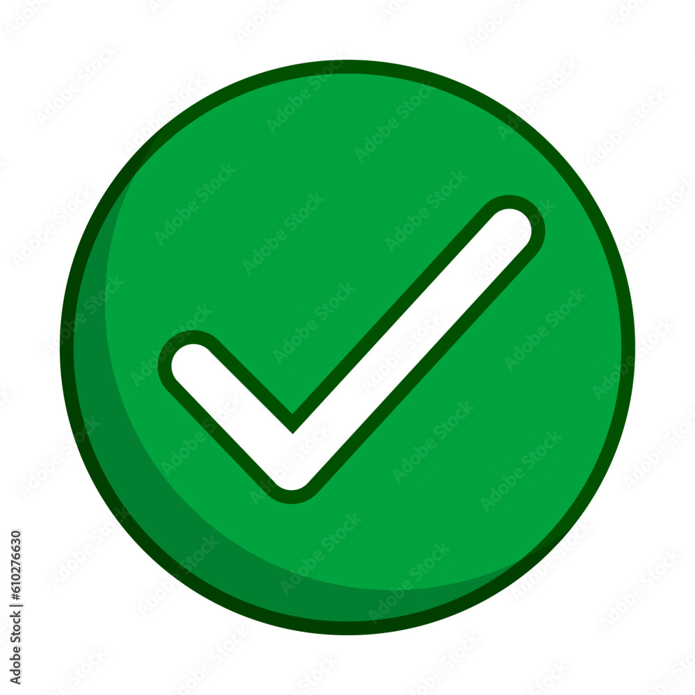 Round check box icon. Permit and completed. Vector. Round check box icon. Permit and completed. Vector.