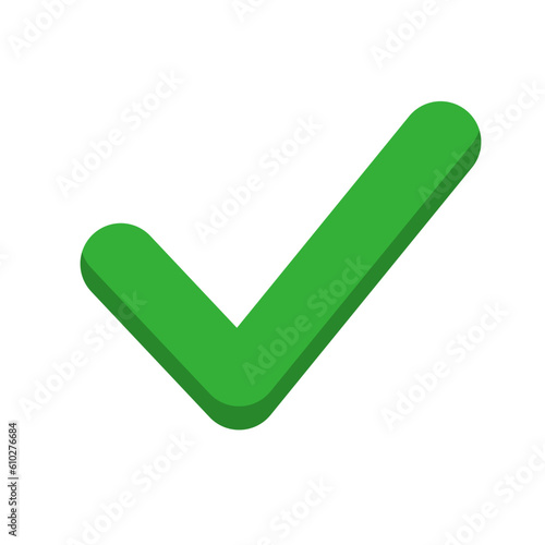 Rounded modern check mark icon. Done. Vector.