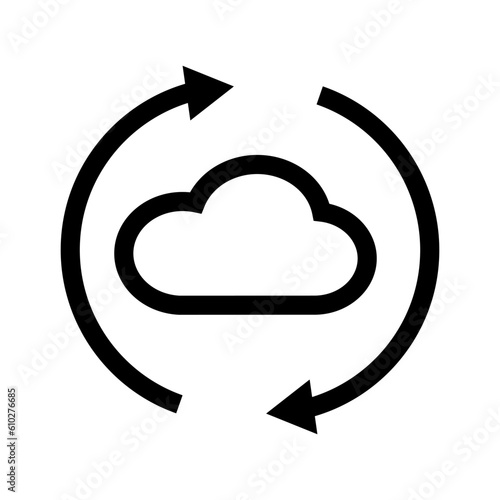 Simple cloud backup icon. Cloud storage synchronization. Vector.