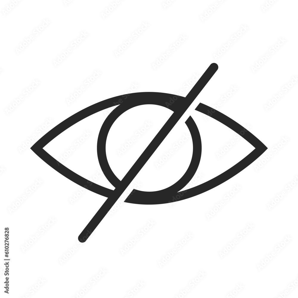 Hidden eye icon. Hide. Vector. Hidden eye icon. Hide. Vector.