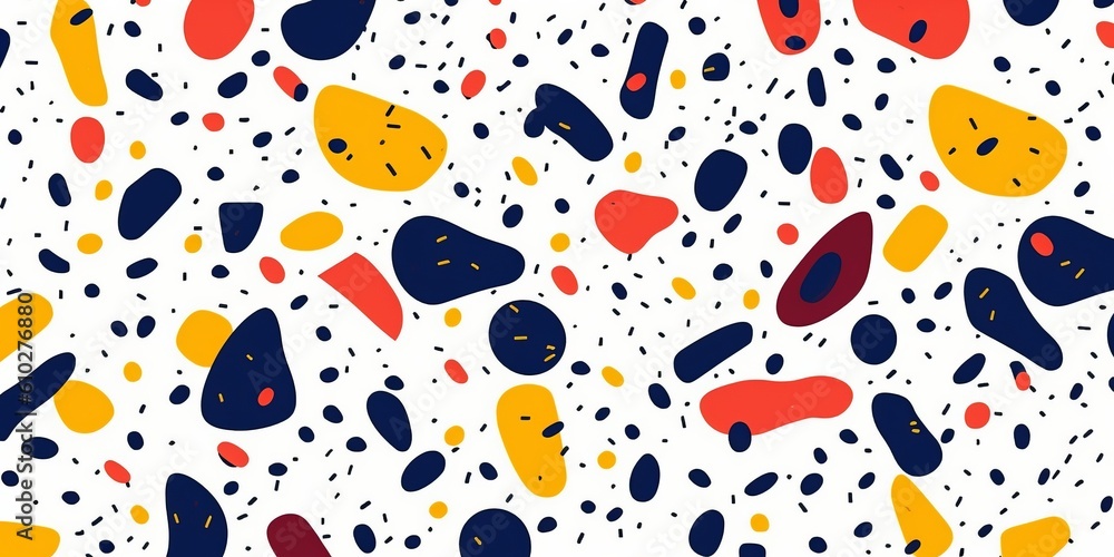 Fun colorful doodle, seamless pattern. Beautiful illustration picture. Generative AI