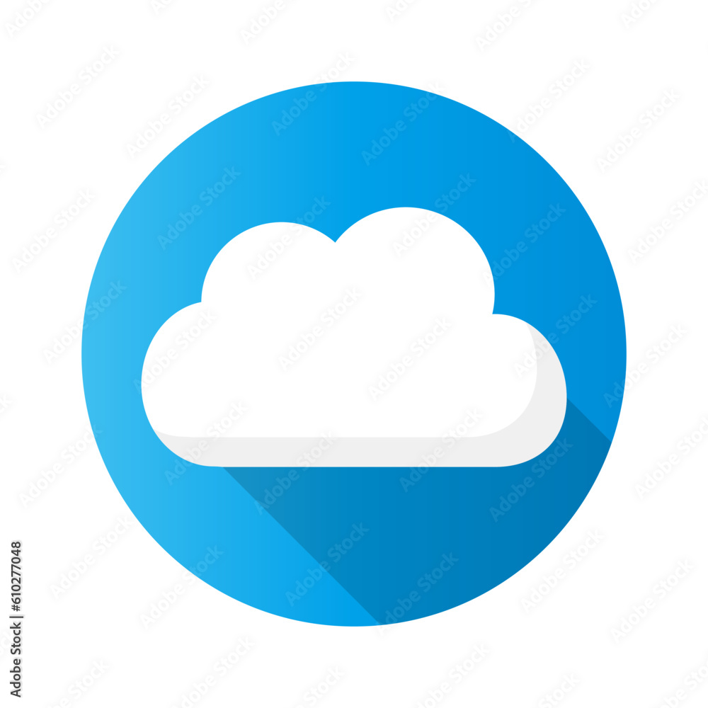 Flat design round sky and cloud icon and shadow. Vector. Flat design round sky and cloud icon and shadow. Vector.