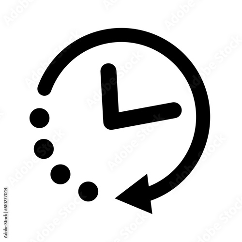 Time elapsed clock icon. Vector.