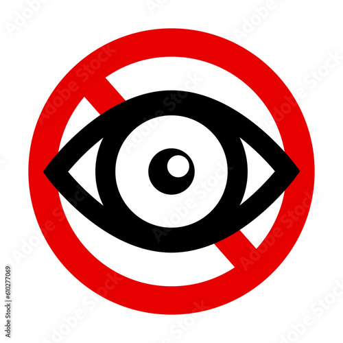 Do not look icon. Vector.