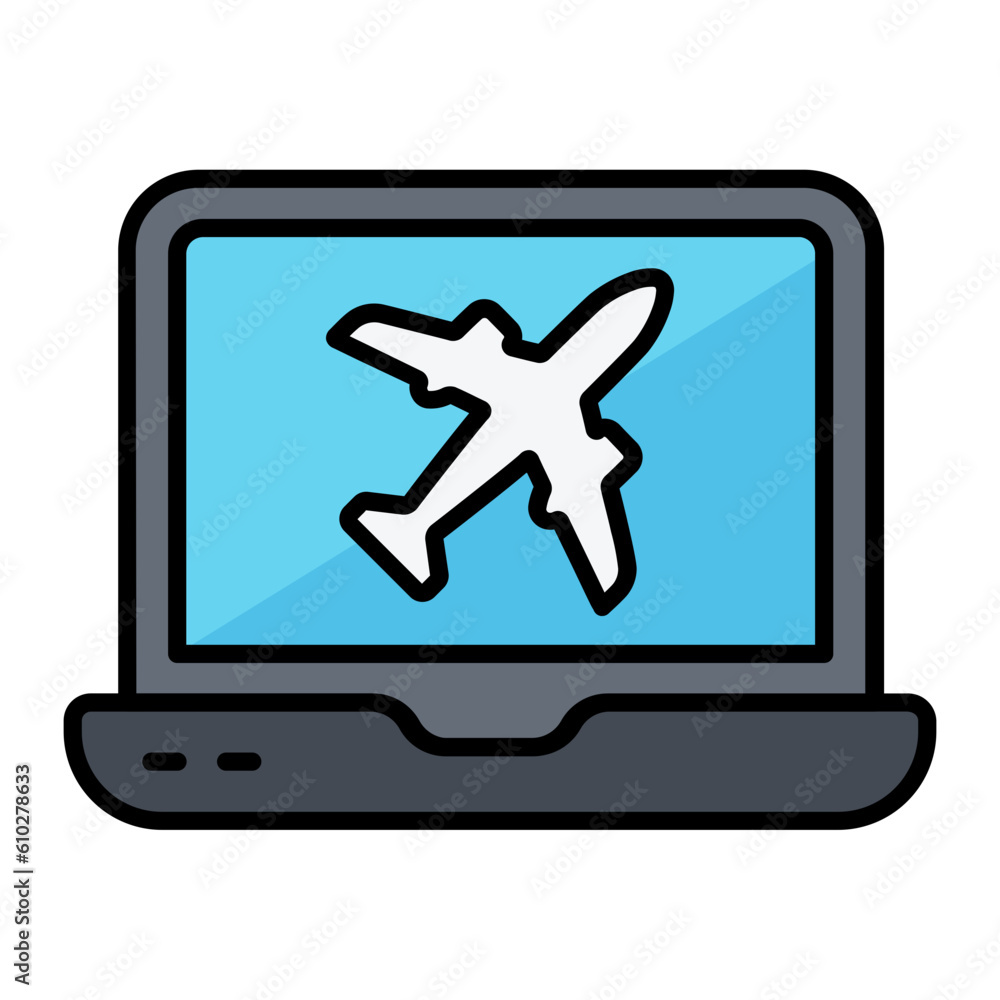 Fototapeta premium Airplane Line Color Icon