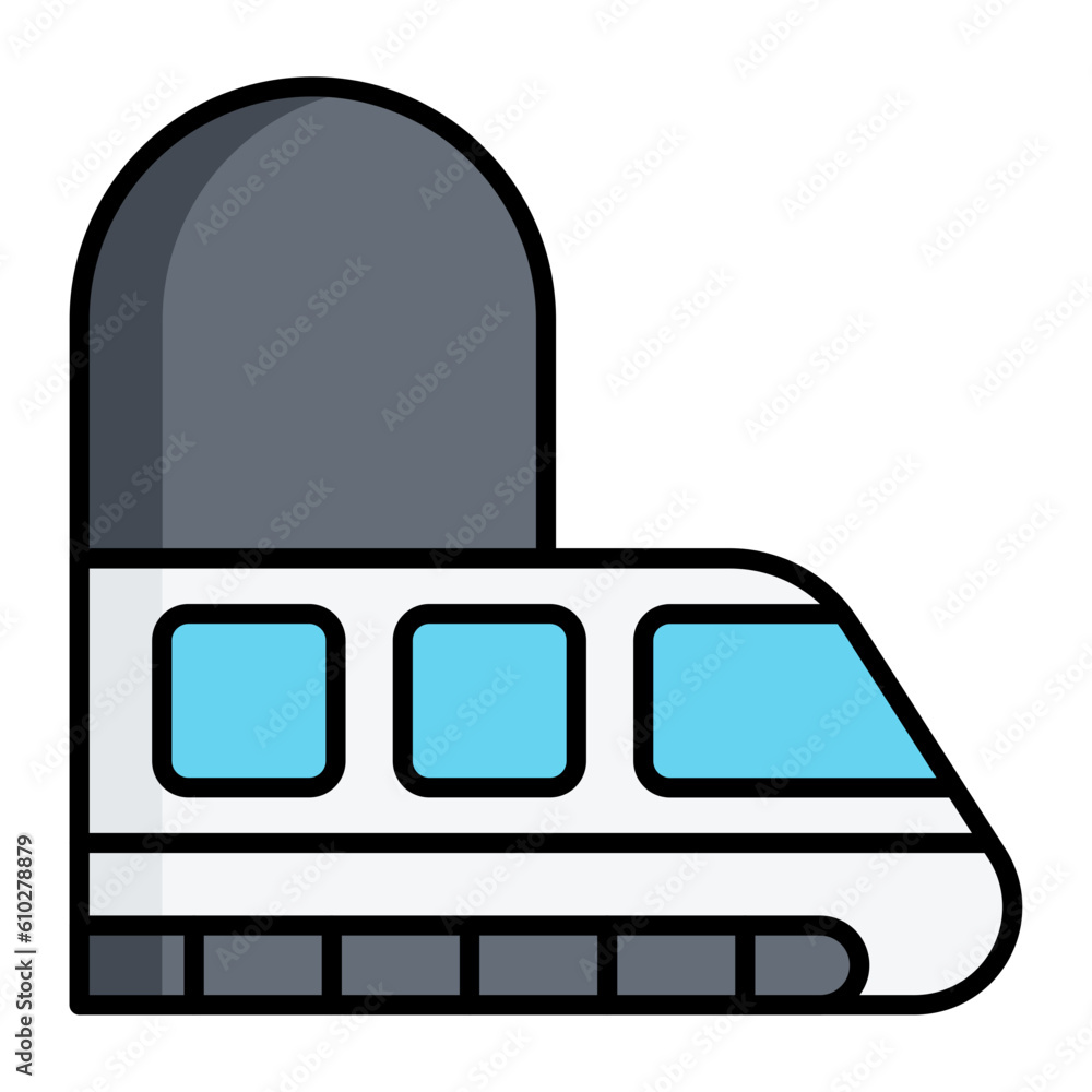 Fototapeta premium Train Line Color Icon