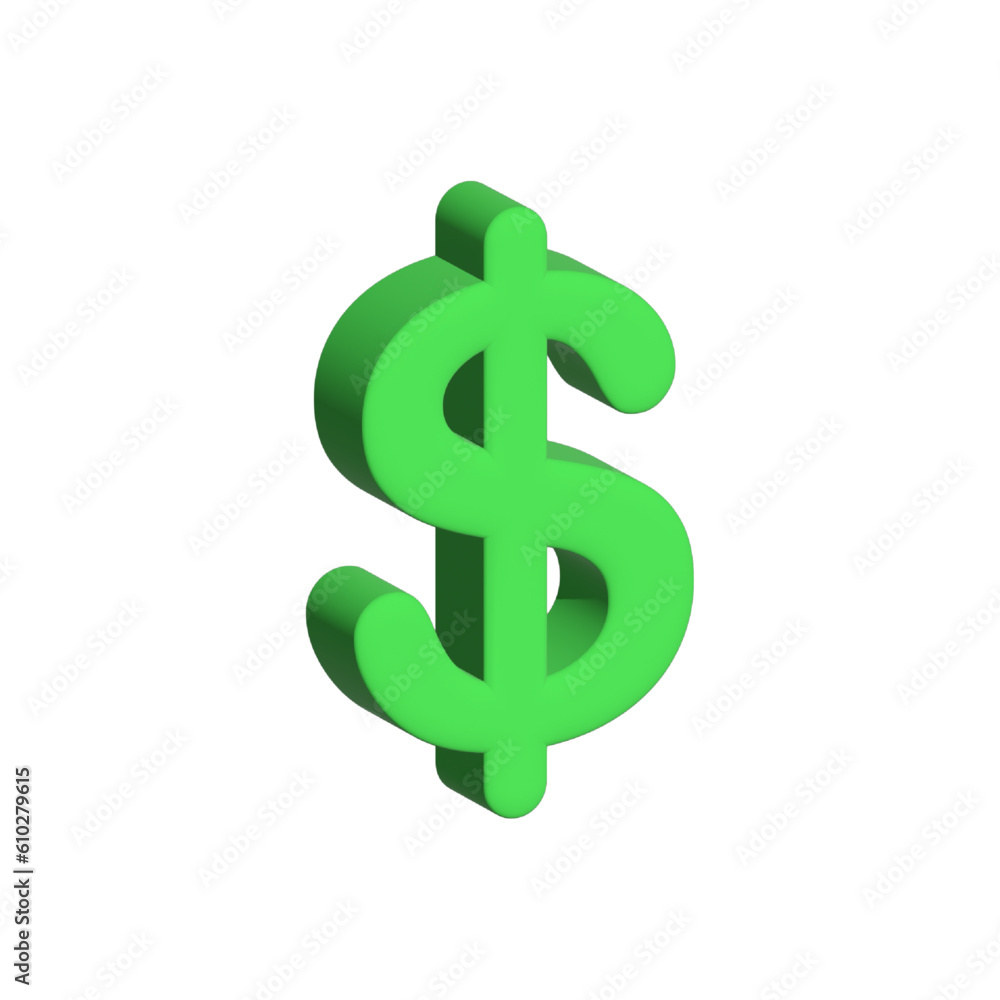 3D dollar symbol isolated on white 3D dollar symbol isolated on white