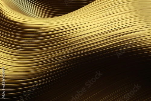 Elegant gold metal texture with thin wavy line detail Generative AI