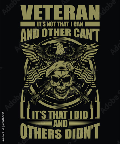 Veteran it's not that i can and other can't it's that i did and others didn't t-shirt design