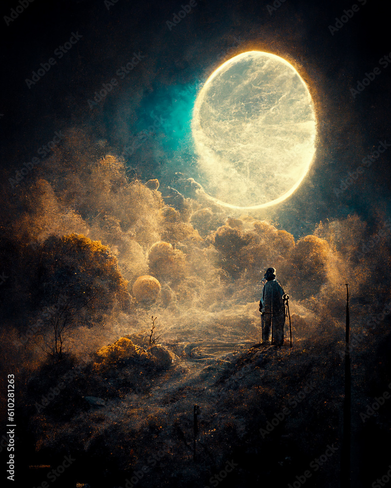 person in the moon