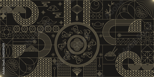 Geometric chinese pattern. Asian, japanese traditional motif.
