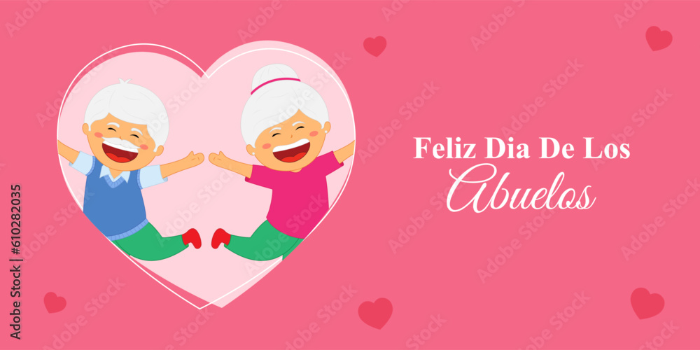 Vector illustration of Happy Grandparents' Day In Spanish social media story feed mockup template Vector illustration of Happy Grandparents' Day In Spanish social media story feed mockup template