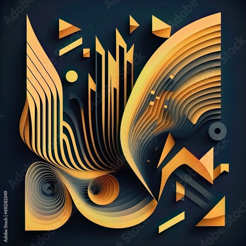 An abstract illustration of geometric patterns that are inspired by music - Artwork 6