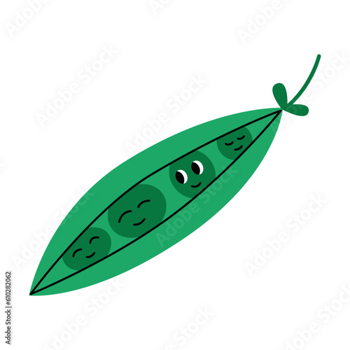 Cartoon green pea