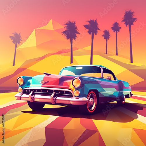 Vintage car in California summer time © BeInnovative