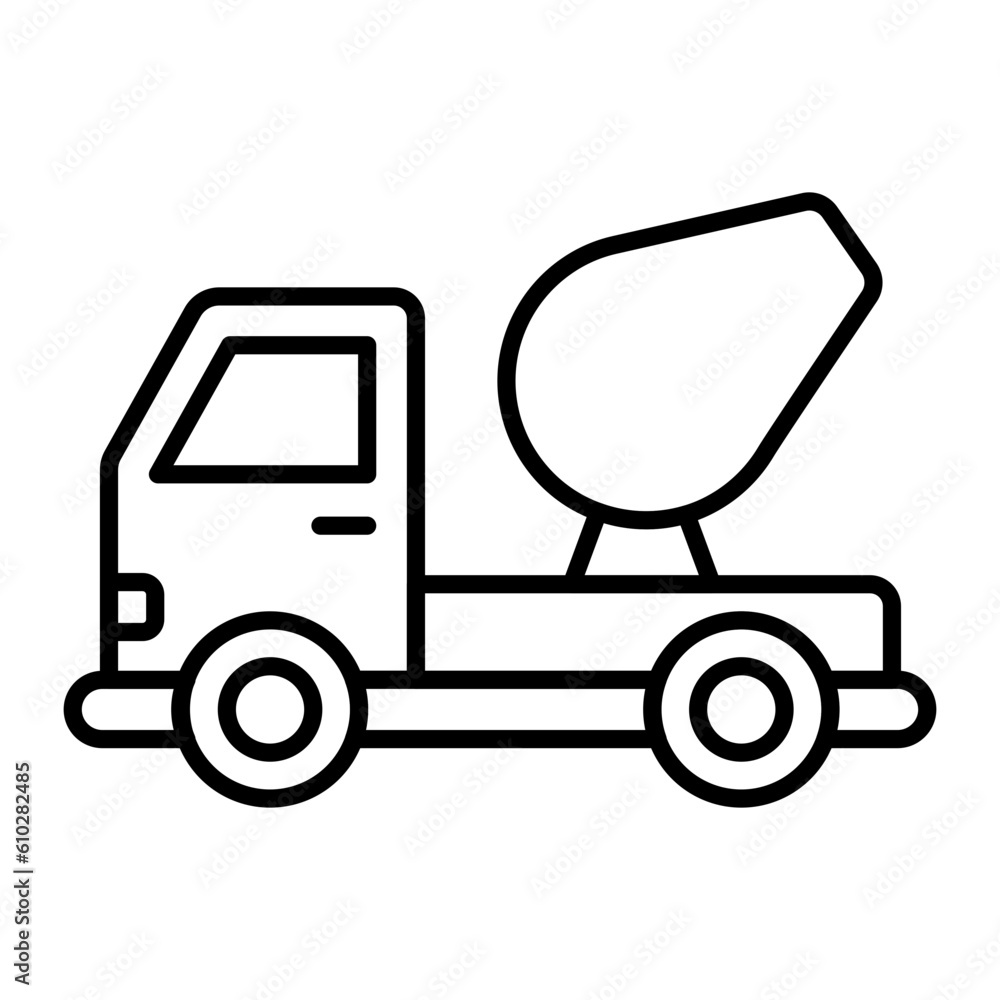 Cement Truck Outline Icon